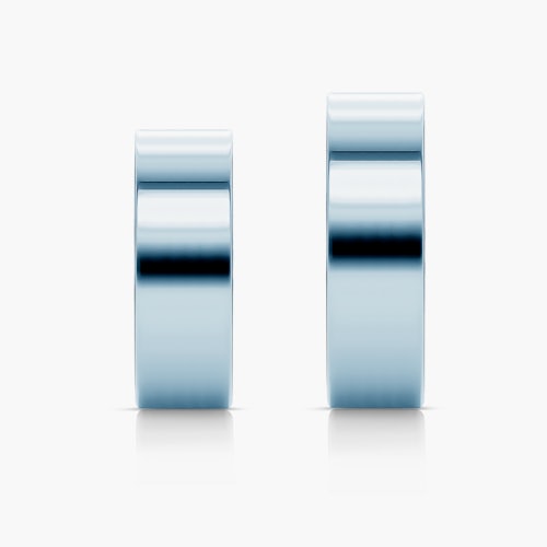 Obrączki ślubne: białe złoto, płaskie, 6 mm